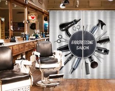 3D Hair Dryer A4233 Barber Shop Photo Curtain Window Blockout Fabric Amy 2023