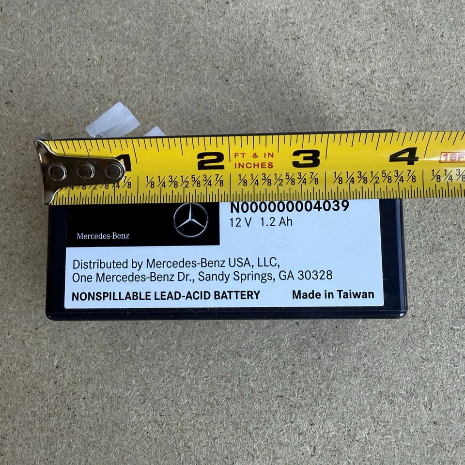 2015-2023 OEM Mercedes-Benz N000000004039 12V 1.2Ah Auxiliary Aux Battery - Image 2 of 4