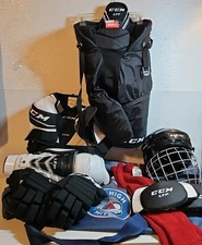 CCM JR Goalkeeper Equipment Lot! Helmet, Chest Protector, Gloves, Pants + More!!