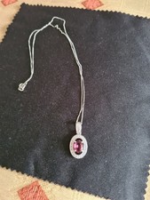 Beautiful 9ct White Gold Pink Tourmaline And Diamond Necklace