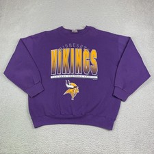 VTG Minnesota Vikings Sweatshirt Purple Mens XL Crewneck NFL Football USA 1995