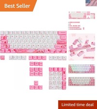 104 Pink Keycap Set - Cute Japanese Dye-Sub OEM Profile for Mechanical Keyboards