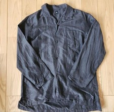 Kaptain Sunshine Black Silk Open Collar Short Sleeve Shirt Size L Japan