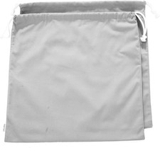 100 Cotton Canvas Travel Laundry Bag, 2-Pack Small, Light Grey 