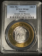 2004 MEXICO SILVER 100 PESOS Estado De Mexico PCGS MS66