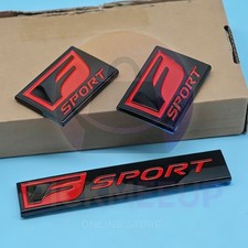 3pcs F-sport Emblem Fender Rear Side Badge For Is-f Gs F Rc Is250 350 Glossy Red