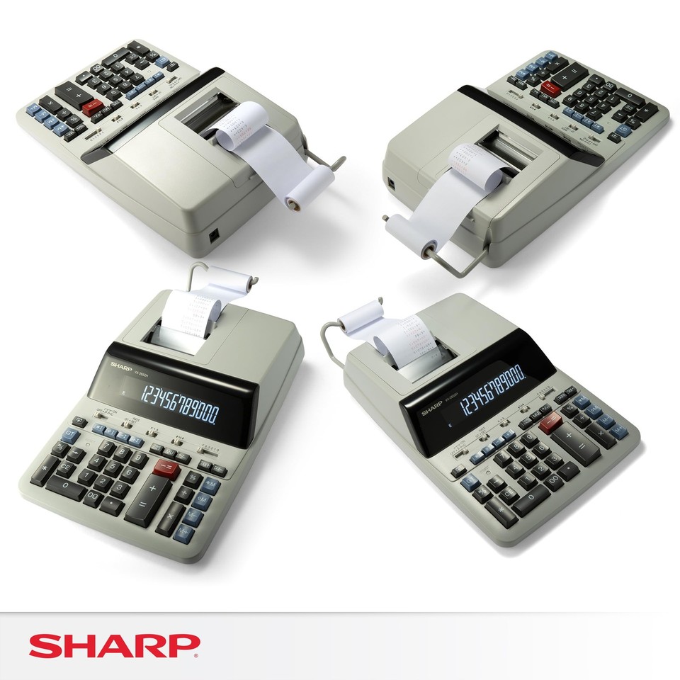 Sharp 12-Digit Print Calculator Desktop Size Adding Machine, (VX-2652H ...
