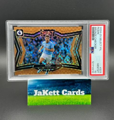 2024-25 Panini Select EPL - Rodri #223 Bronze Checker /125 PSA 10 POP 1 - City