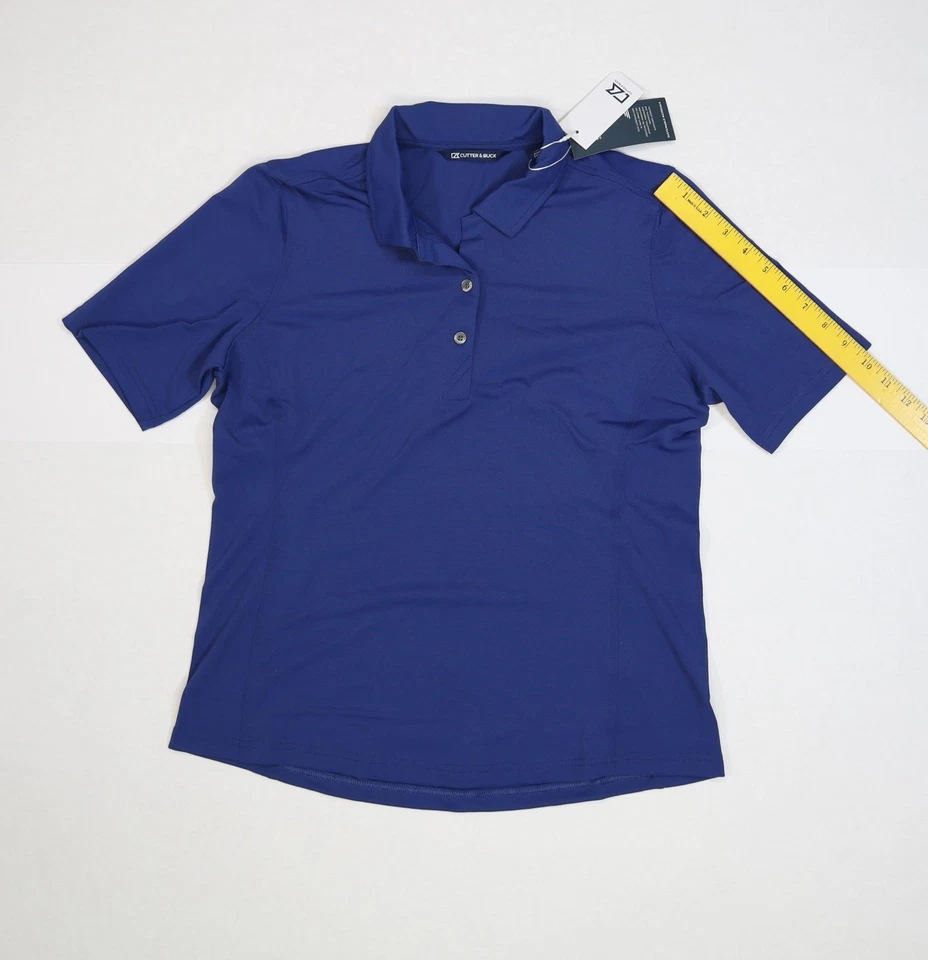 Camisa polo Cutter & Buck para mujer azul medio rendimiento golf elástica LCK00127 Foto 4 de 4