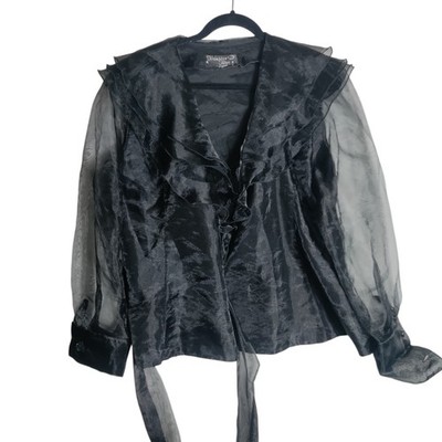 Vintage Hampton Nights Black Blouse Goth Dark Romance Vampire