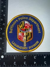 Baltimore Maryland MD Police Laboratory Division Shoulder Patch Obsolete