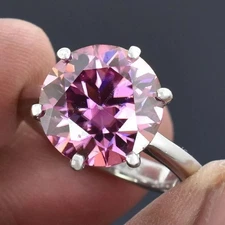 5.00 Ct Certified Round Shape Natural Pink Diamond Ring VVS1 White Gold Finish