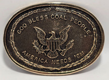 God Bless Coal People America Needs Em Belt Buckle Gold Color