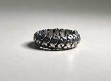 Vintage 925 Sterling Woven Rope Band Ring / Size 8.5