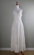 SUNDANCE Catalog NWT Arezzo Eyelet Embroidered Maxi Dress in White Size Small