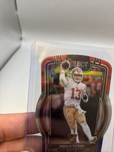 2022 Select Brock Purdy Die Cut RWB Rookie Prizm - Picture 4 of 5