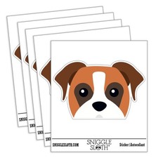 Peeking Boxer Dog Waterproof Vinyl Decal Sticker Set - 5 Pack