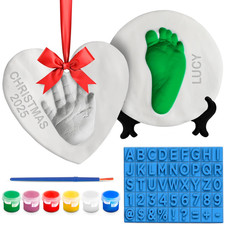 DIY Baby Keepsake Ornament Kit Footprint Handprint Plaster Paint Set Christmas