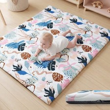 Baby Play Mat 1.6" Thick 71x59 Removable Machine Washable Cover - Non-Slip Foam
