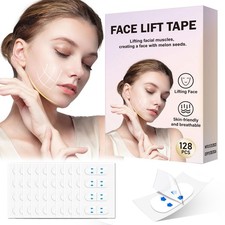 128PCS Face Tape, Face Lift Tape Invisible, Face Tape Lifting Invisible 8 Hou...