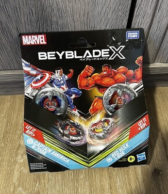 Beyblade X Marvel Captain America 4-70GB vs Red Hulk 1-80R Hasbro