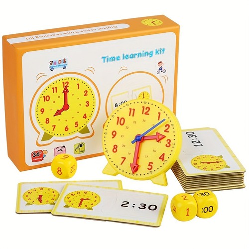 Montessori Uhr Modell, Dreinadelgestänge Kinderuhr Lehrmittel - Bild 1 von 5