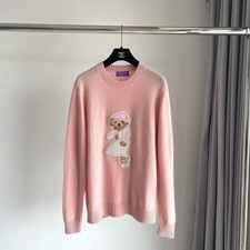 Bear Sweater Polo Women's Cotton WOOL BLEND, Size L jumper RL ,PINK