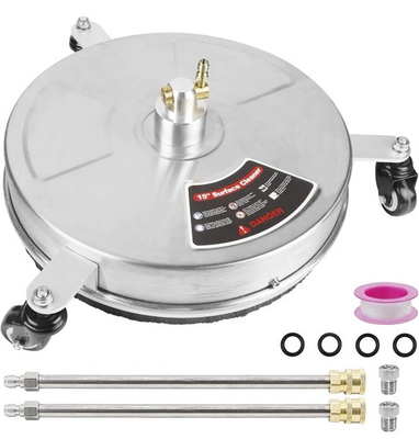 #ad 15quot; Pressure Washer Stainless Steel Surface Cleaner w 3 Wheels amp; 1 4quot; Connector $58.00