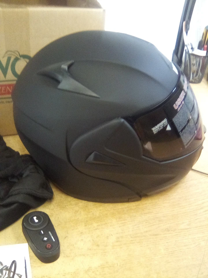 Casco de motocicleta Virtue MD-808 cara completa talla S negro mate Foto 3 de 4