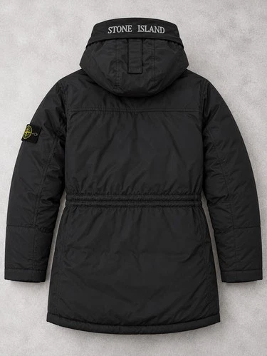 New Stone Island Micro Reps Down Parka Jacket – Black, Size L image 10