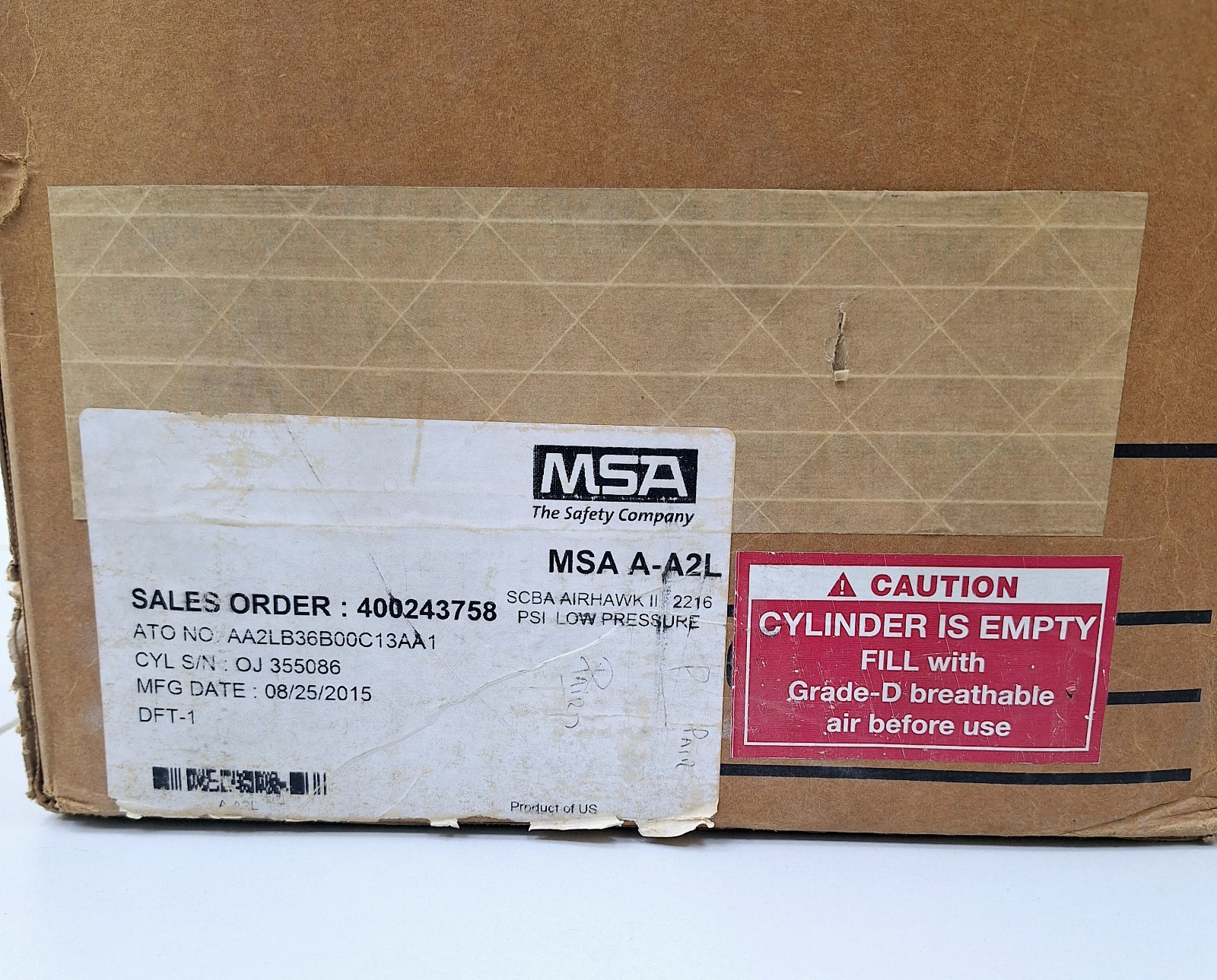 Mine Safety Appliances MSA A-A2L / SCBA Airhawk II / Air Mask 2216 PSI