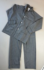 Christian Dior Monsieur Pajama Set Medium Blue Pinstripe Vintage Sleepwear