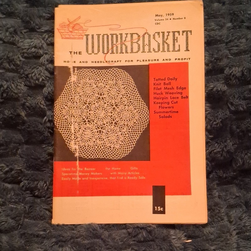 The Workbasket Vol 24 1959 Illustrated Needlecraft Craft May/Jul/Aug