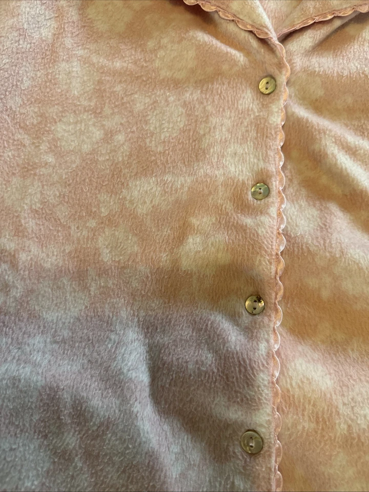 ARIA Collection Pink White Floral Ultra Soft Thick Fleece Pajama Set Women's XL - Image 4 of 4