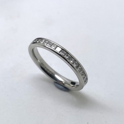 Platin Diamant 0,20ct Bandring 950 gepunzt Größe I Princess Cut Durchmesser Ring