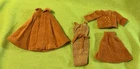 Vintage 1960s Fashion Doll Barbie Handmade Cinnamon dress, cloak, skirt + Jacket