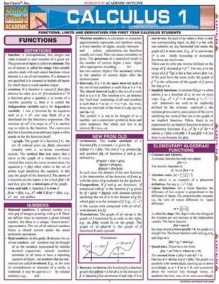 Calculus 1 by Gerald Harnett SHEET MAP 9781572227965