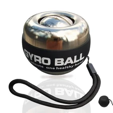 All-Metal Power Gyro Ball,Weighted Auto-Start Hand Wrist Forearm Trainer and