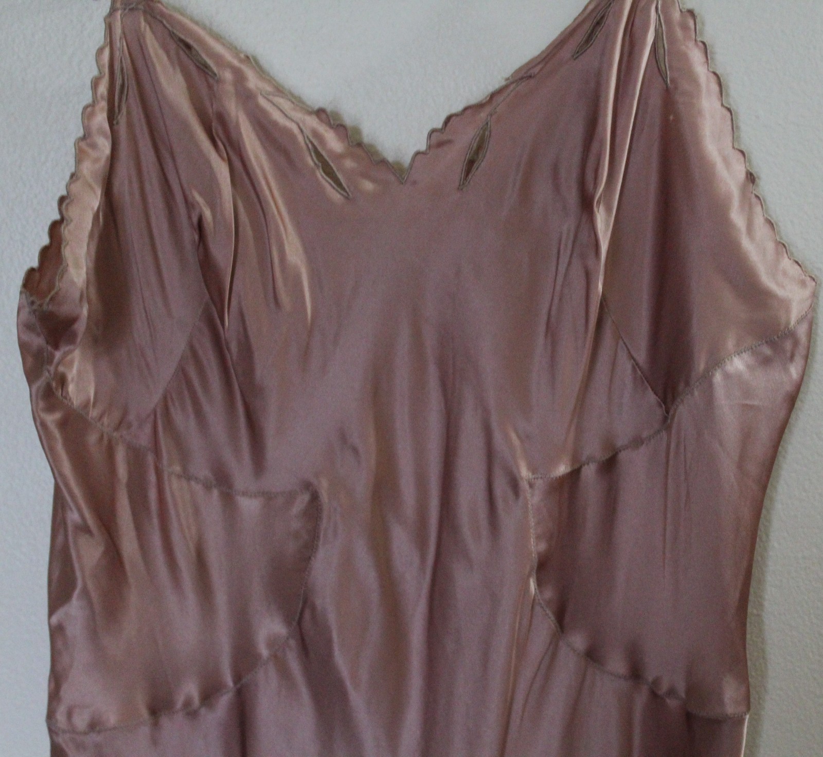 Vtg 50s Pink Rose Slip Dress Lingerie Satin/Silk?