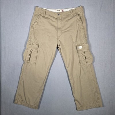 Levis Pants Mens 38x30 Beige Cargo Loose Straight Workwear Utility Baggy Y2K