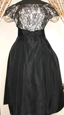 Vtg 50s Lace Illusion VLV Rare Audrey Hepburn Bow Cocktail Party Evening  Dress M | eBay