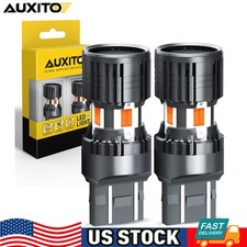 Pair 7443 7440 Led Turn Signal Light Bulbs Anti Hyper Flash Amber Super Bright