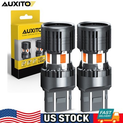 Pair 7443 7440 Led Turn Signal Light Bulbs Anti Hyper Flash Amber Super Bright