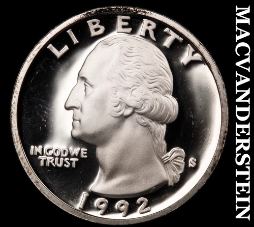 1992-S Silver Washington Quarter - Choice Gem Proof  Lustrous  #G8404