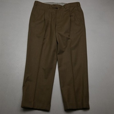 Ermegildo Zegna 32x28 Brown 100% Wool Flannel 75L102 Pleated