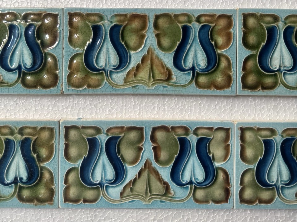 9 ALFRED MEAKIN - ANTIQUE ART NOUVEAU MAJOLICA BORDER TILE c1900 | eBay