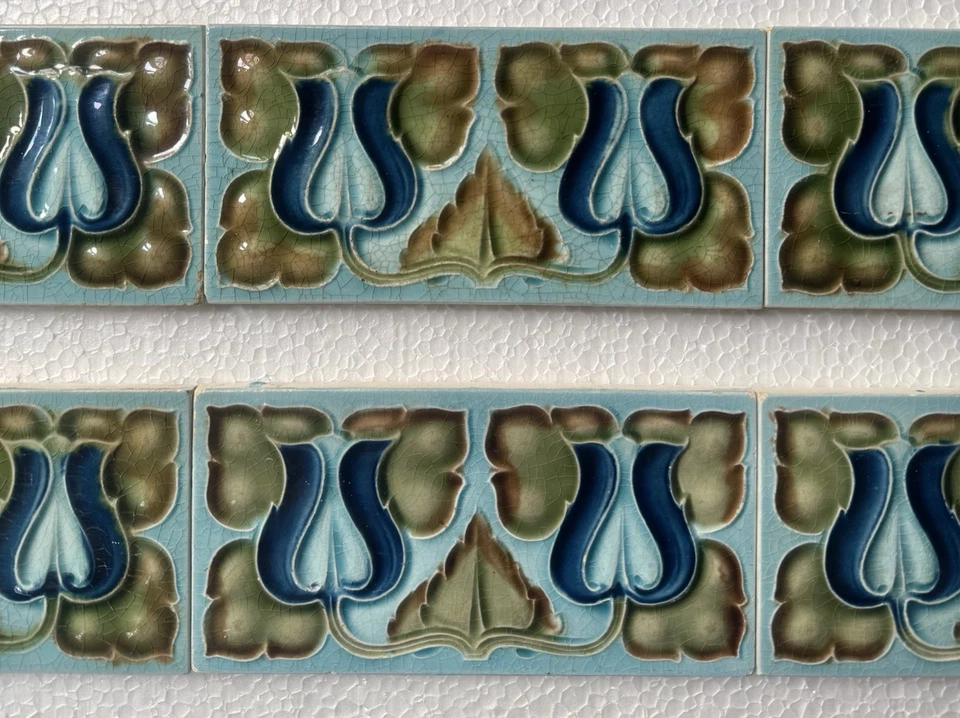 9 ALFRED MEAKIN -  ANTIQUE ART NOUVEAU MAJOLICA BORDER TILE c1900 - Image 2 of 4