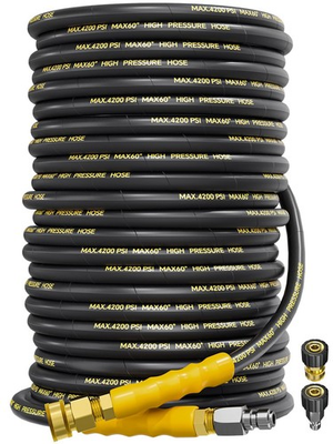 #ad 4200PSI Pressure Washer Hose 150FT with 3 8quot; Swivel Quick Connect for Cold Ho... $208.91