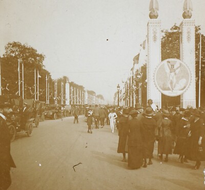 FRANKREICH PARIS Le Défilé de la Victoire Marne 1919 Stereo Foto Glas Vintage 