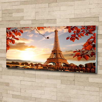 Glas-Bild Wandbilder Druck auf Glas 125x50 Sehenswürdigkeiten Eiffelturm Paris